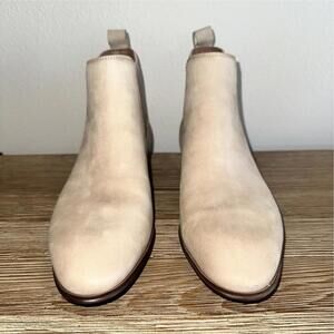 ALDO Beige Leather Chelsea Boots Men's US 10 Almond Toe Pull On Ankle